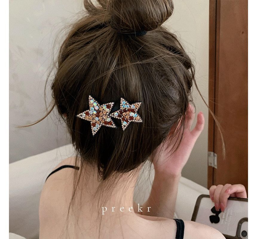 Star Rhinestone Alloy Hair Clip SpreePicky