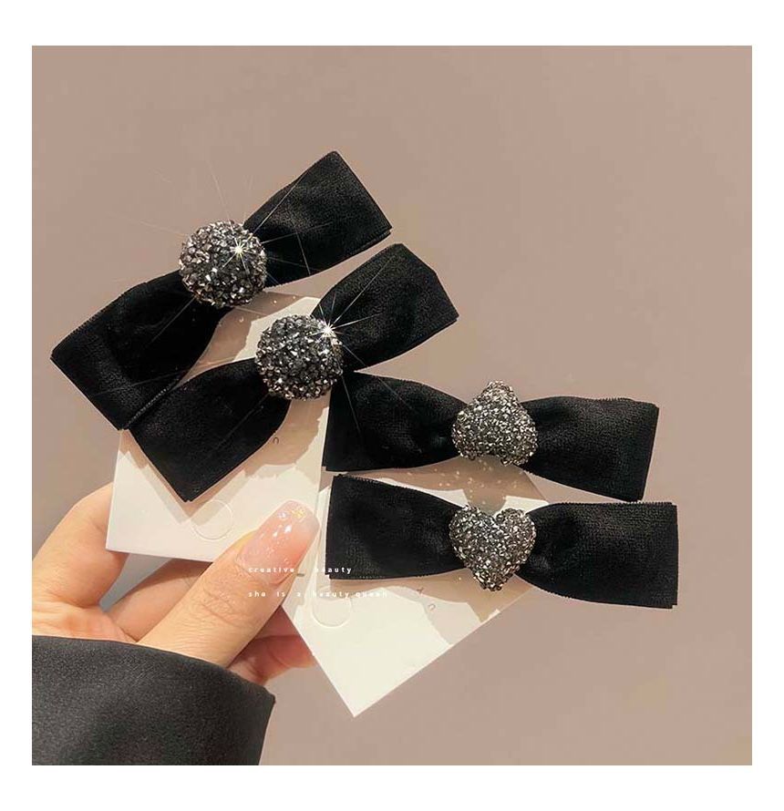 Bow Velvet Hair Clip (Various Designs) SpreePicky