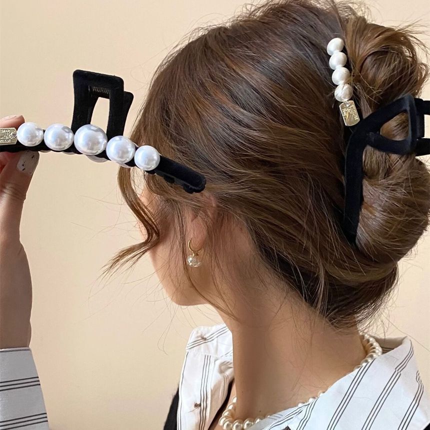 Faux Pearl Flocking Hair Clamp (Various Designs) SpreePicky