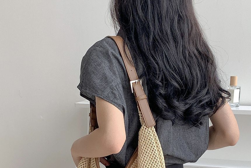 Woven Buckled Tote Bag SpreePicky