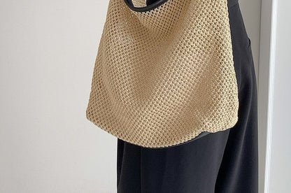 Woven Buckled Tote Bag SpreePicky