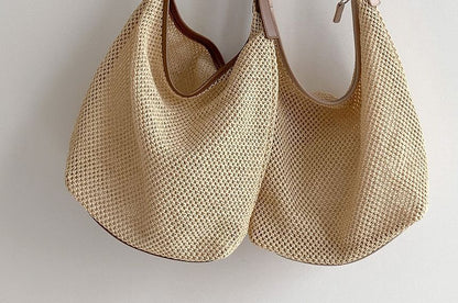 Woven Buckled Tote Bag SpreePicky