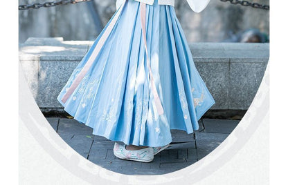 Flower Embroidered Hanfu Blouse / High Waist Maxi A SpreePicky