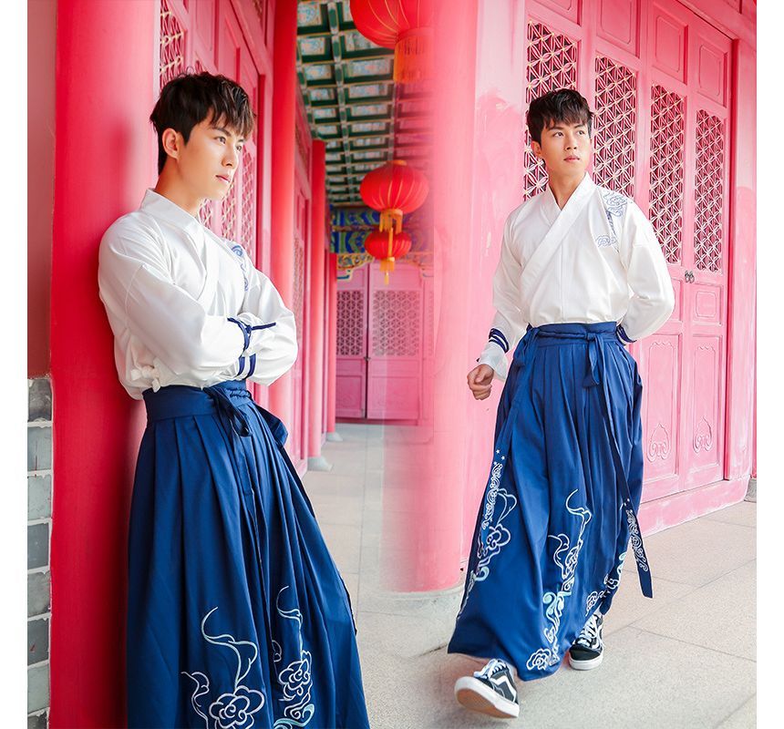 Embroidered Hanfu Blouse / Light Jacket / High Waist Maxi A SpreePicky