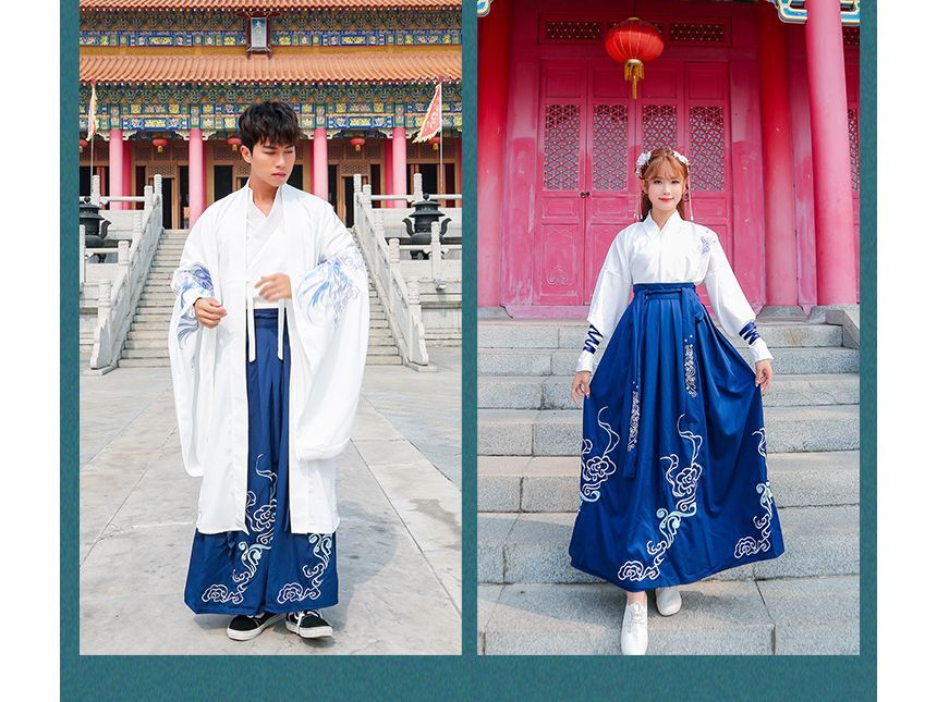 Embroidered Hanfu Blouse / Light Jacket / High Waist Maxi A SpreePicky