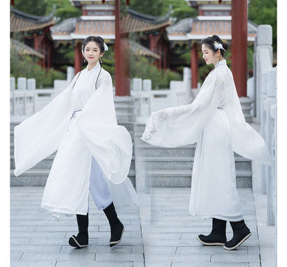 Couple Matching Embroidered Hanfu Blouse / Light Jacket / Pants / Belt SpreePicky