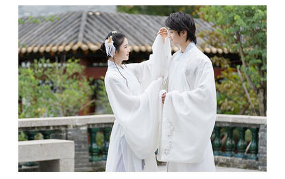 Couple Matching Embroidered Hanfu Blouse / Light Jacket / Pants / Belt SpreePicky