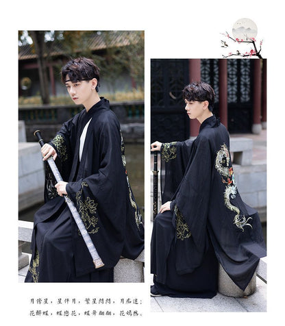 Couple Matching Embroidered Hanfu Jacket / Blouse / High Waist Maxi A SpreePicky