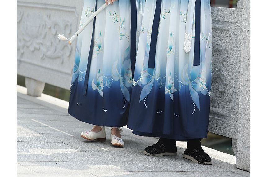 Couple Matching Flower Embroidered Hanfu Costume Set SpreePicky