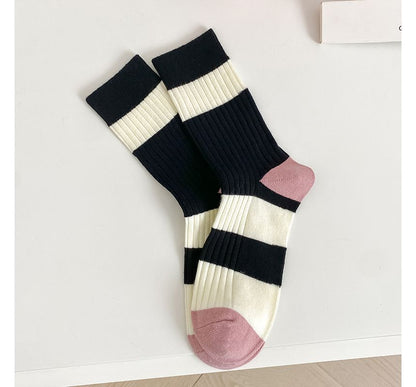 Set of 2 Pairs: Printed Ribbed Socks SpreePicky