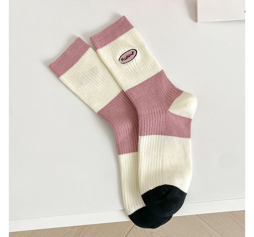 Set of 2 Pairs: Printed Ribbed Socks SpreePicky