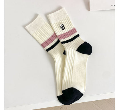 Set of 2 Pairs: Printed Ribbed Socks SpreePicky