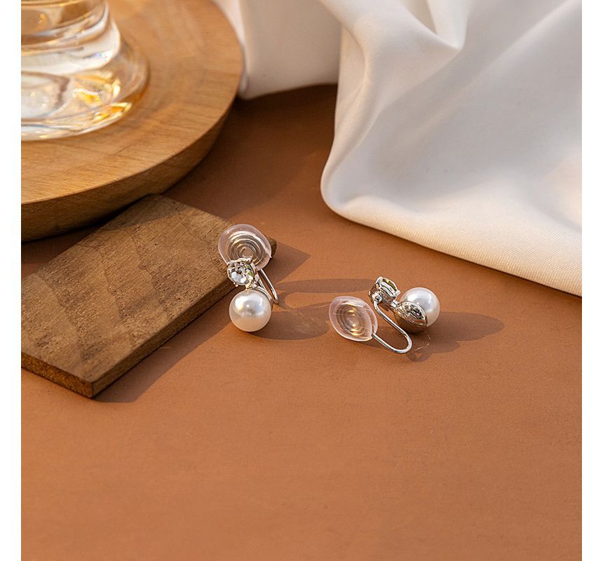 Rhinestone Faux Pearl Alloy Earring SpreePicky