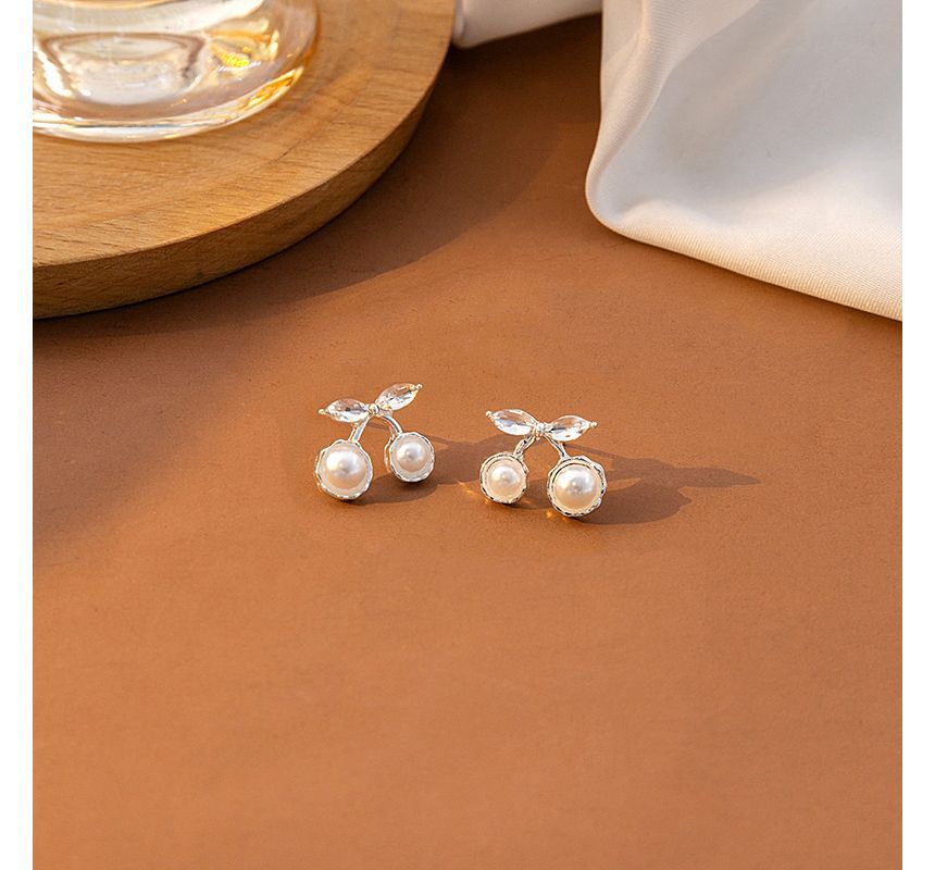 Rhinestone Faux Pearl Alloy Earring SpreePicky