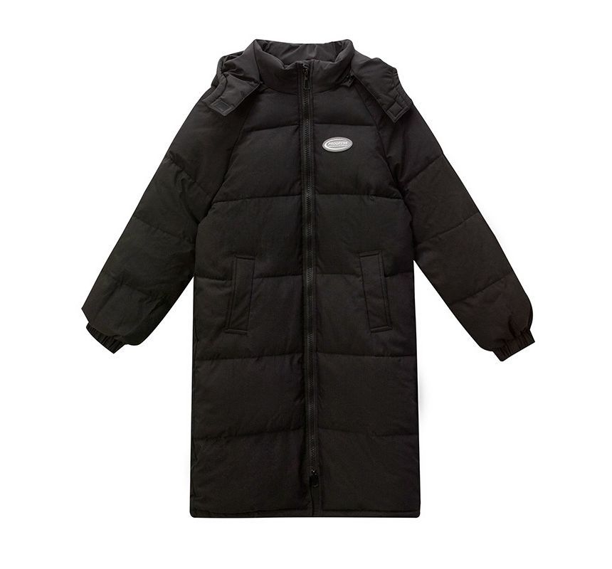 Hooded Plain Puffer Coat SpreePicky