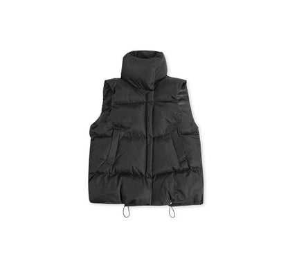 Stand Collar Plain Puffer Vest SpreePicky