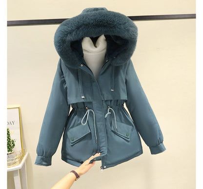 Fluffy Hooded Plain Puffer Jacket SpreePicky