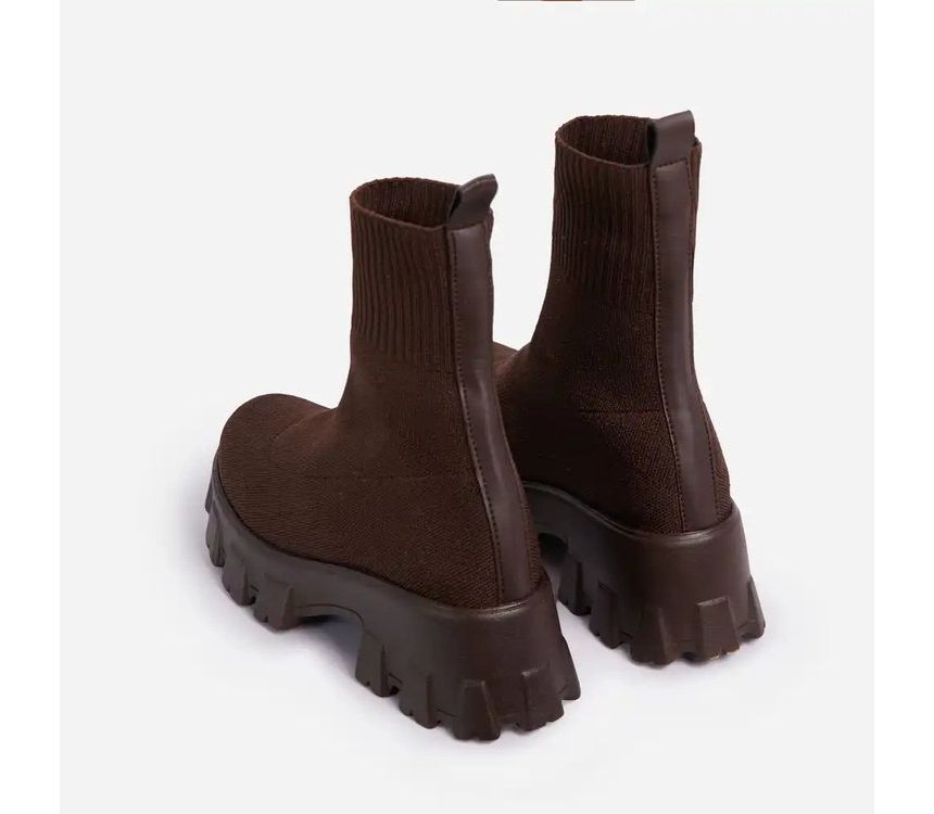 Platform Chunky Heel Sock Boots mySite