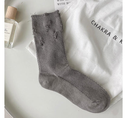 Plain Distressed Socks SpreePicky