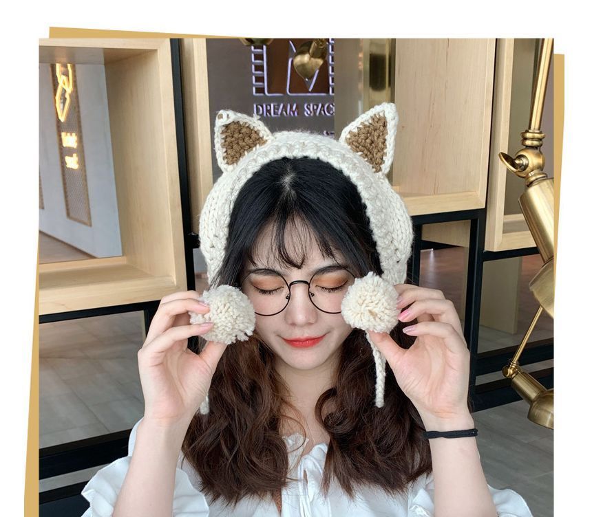 Fox Ear Knit Beanie SpreePicky