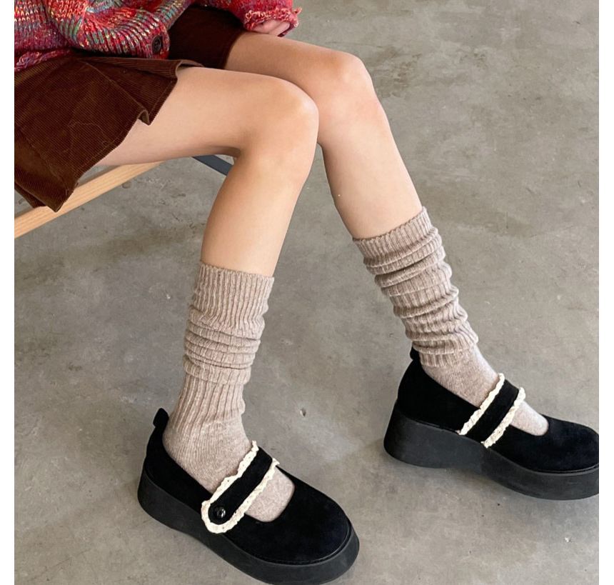 Plain Ribbed Socks