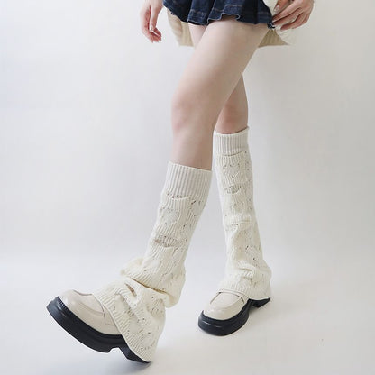 Heart Pointelle Knit Leg Warmers SpreePicky