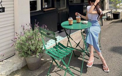 High Waist Gingham Midi Pencil Skirt SpreePicky