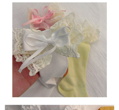 Lace Bow Socks SpreePicky