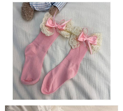 Lace Bow Socks SpreePicky