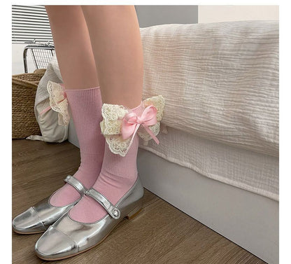 Lace Bow Socks SpreePicky