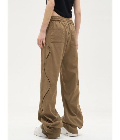 Low Waist Drawstring Loose-Fit Wide-Leg Sweatpants SpreePicky