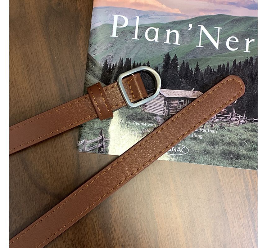 Plain Faux Leather Thin Belt SpreePicky