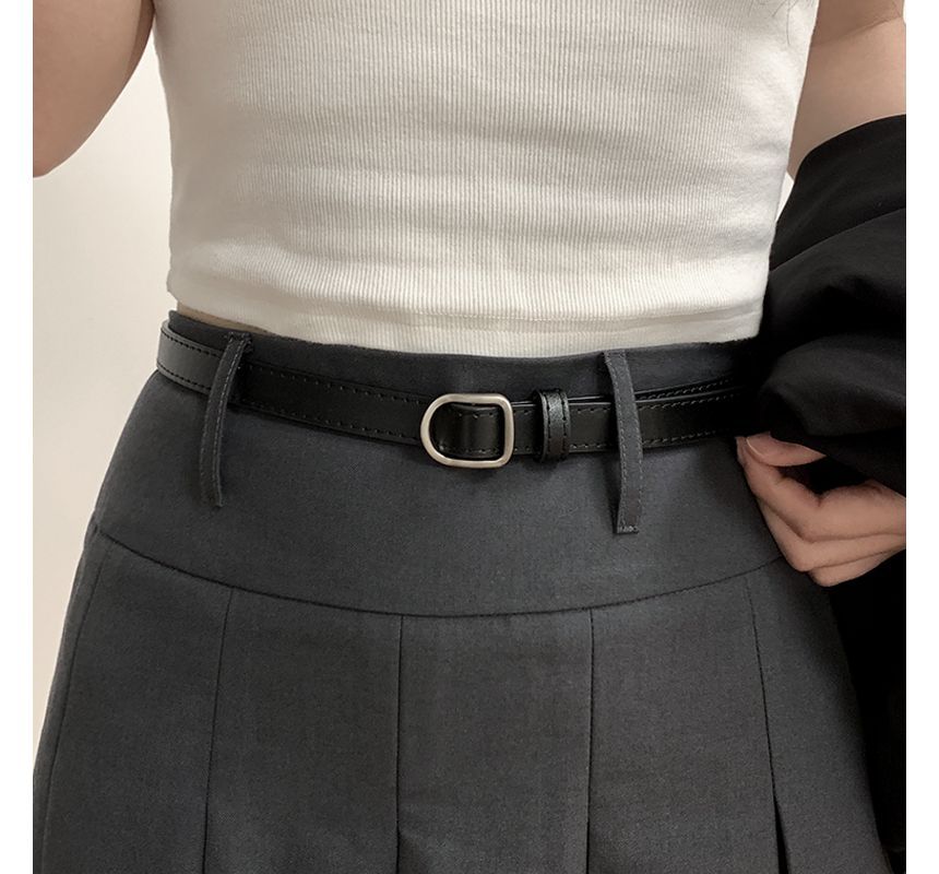 Plain Faux Leather Thin Belt SpreePicky