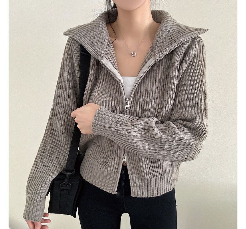 Plain Zip Cardigan mySite