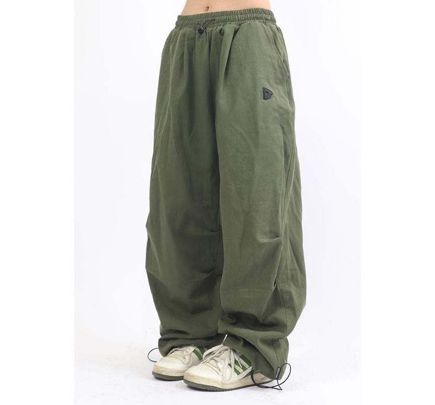 Low Waist Plain Loose-Fit Wide-Leg Cargo Pants SpreePicky