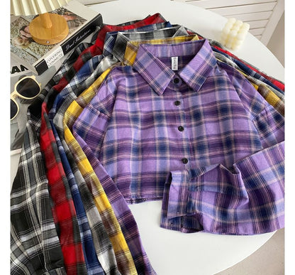 Plaid Button-Up Shirt mySite