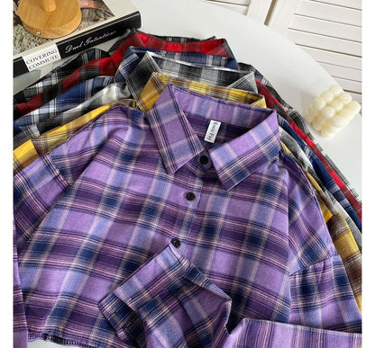 Plaid Button-Up Shirt mySite