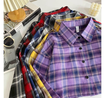 Plaid Button-Up Shirt mySite