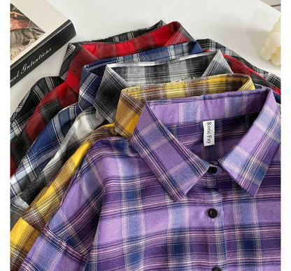 Plaid Button-Up Shirt mySite