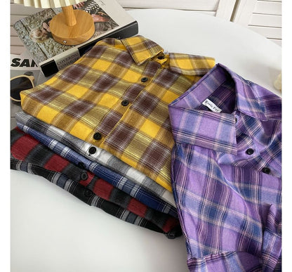 Plaid Button-Up Shirt mySite