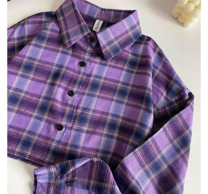 Plaid Button-Up Shirt mySite