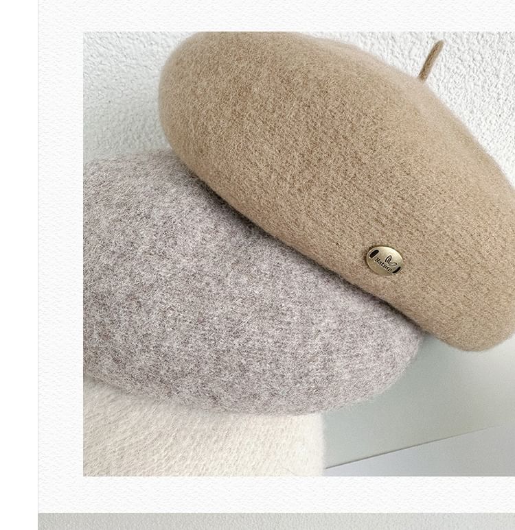 Plain Wool Beret Hat SpreePicky