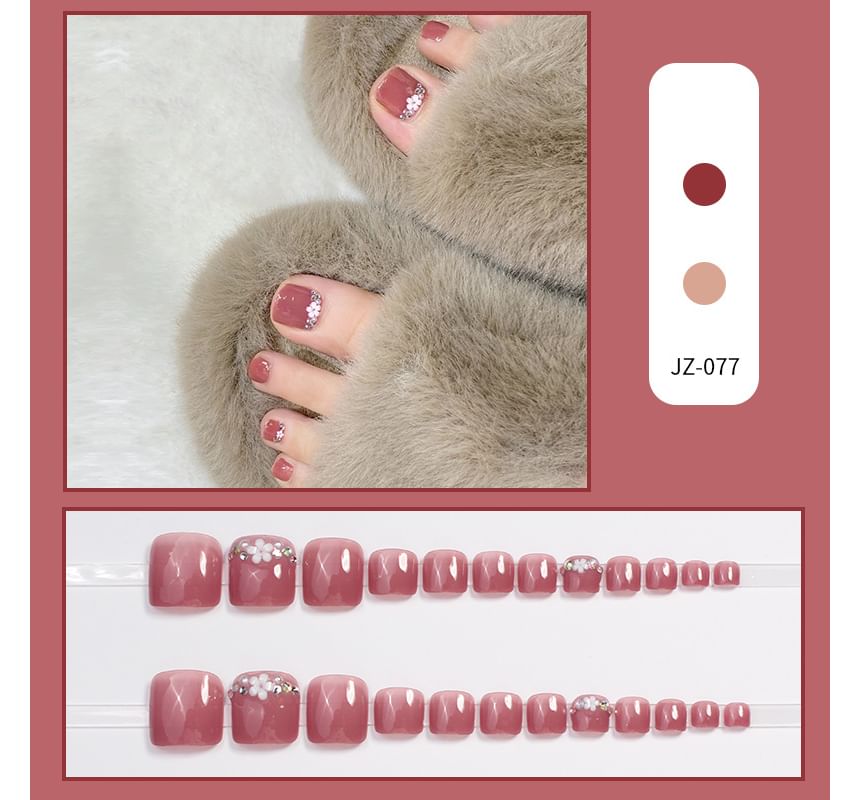 Sequined Faux Toe Press On Nail SpreePicky