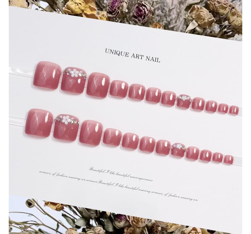 Sequined Faux Toe Press On Nail SpreePicky