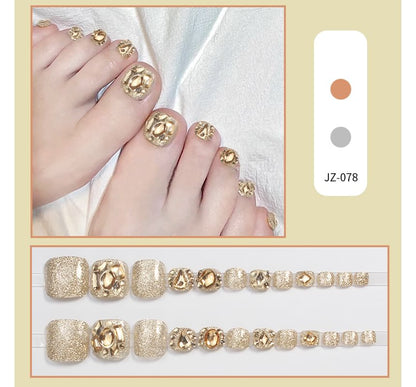 Rhinestone Faux Toe Press On Nail SpreePicky