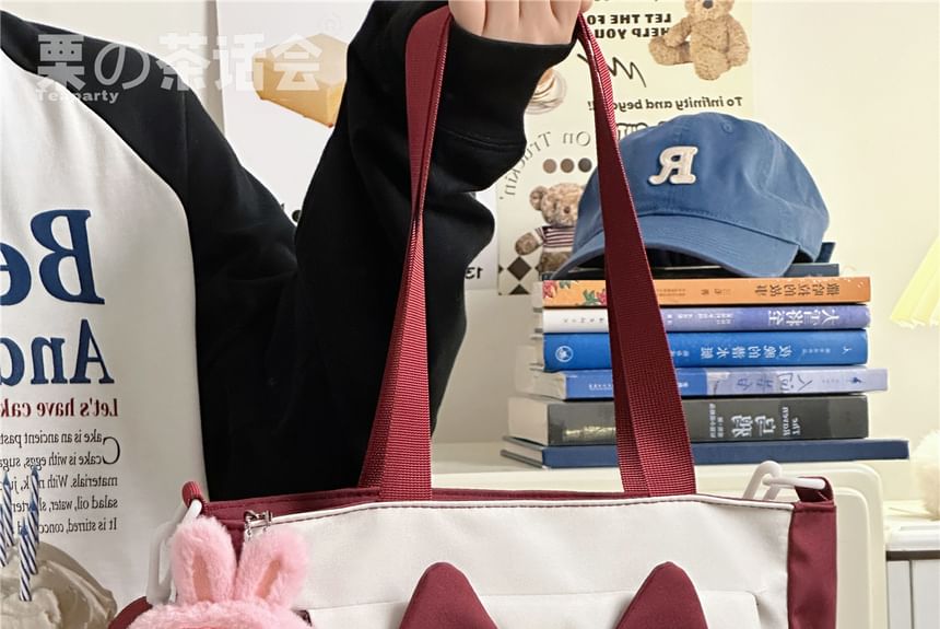 Cat Ear Two Tone Tote Bag / Bag Charm / Set SpreePicky