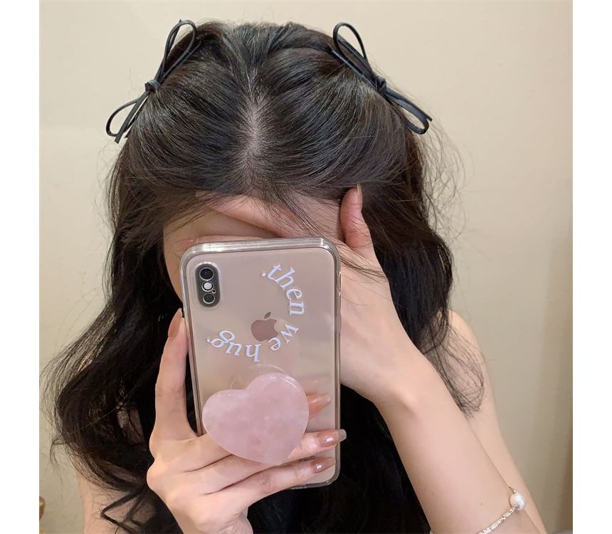 Bow Faux Leather Hair Clip SpreePicky