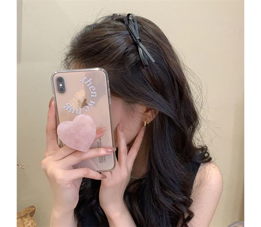 Bow Faux Leather Hair Clip SpreePicky