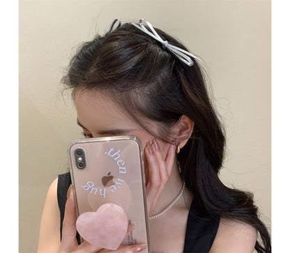 Bow Faux Leather Hair Clip SpreePicky