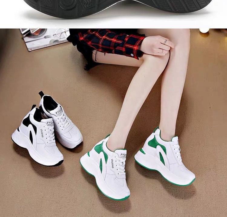 Platform Panel Hidden Wedge Sneakers SpreePicky